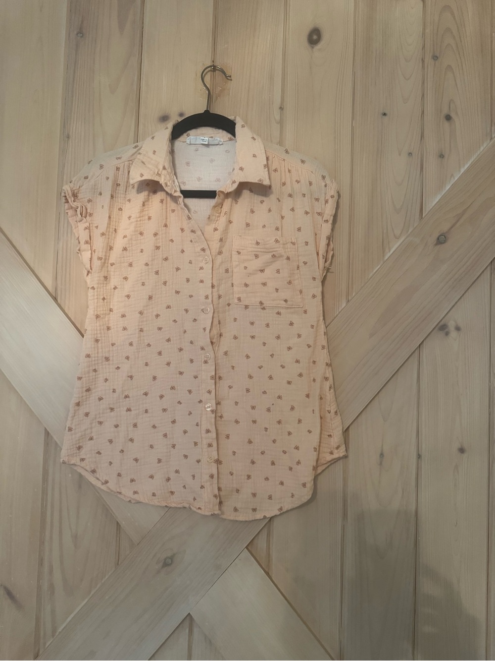 🦋 Hippie Rose Butterfly Print Cotton Blouse